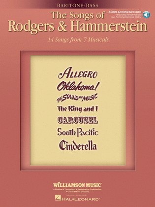 Book cover for Songs Of Rodgers And Hammerstein Bar/Bass Book/2CD