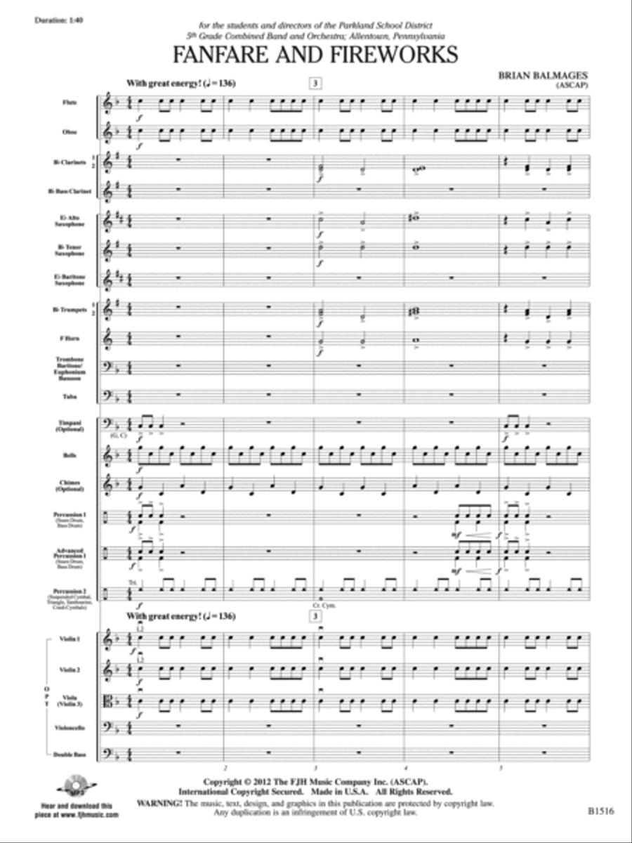 Fanfare and Fireworks: Score Concert Band scores gallery preview page 3