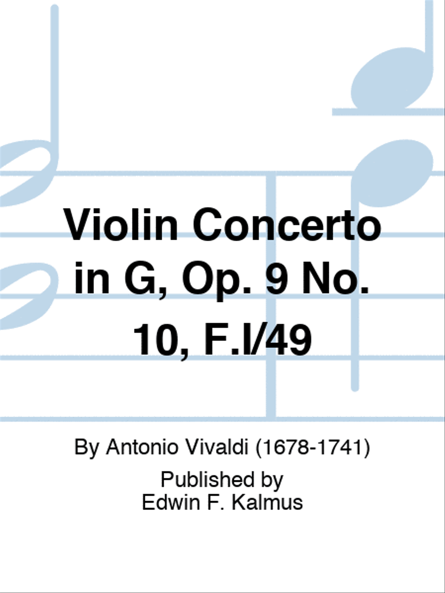 Violin Concerto in G, Op. 9 No. 10, F.I/49 Orchestra scores gallery preview page 1