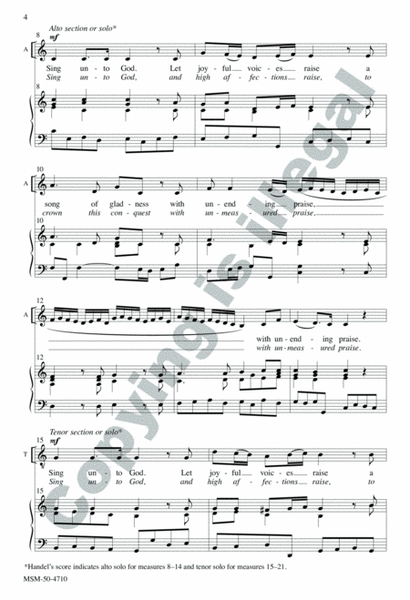 Sing unto God from Judas Maccabaeus (Choral Score) image number null