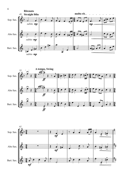 Hungarian Dance - Jazz Arrangement for Saxophone Trio image number null