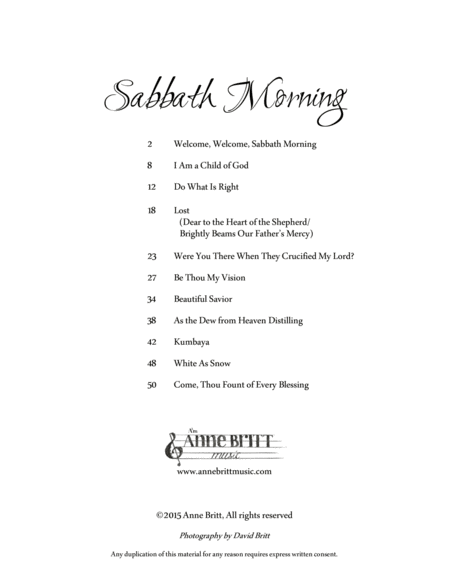 Sabbath Morning songbook image number null