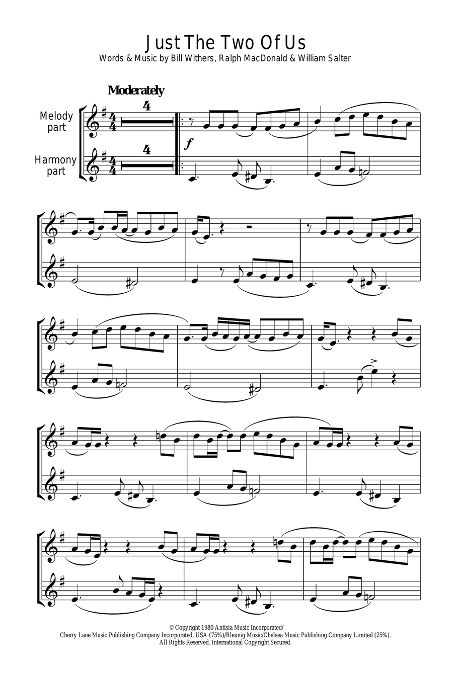 Just The Two Of Us Just The Two Of Us Clarinet Solo scores gallery preview page 1