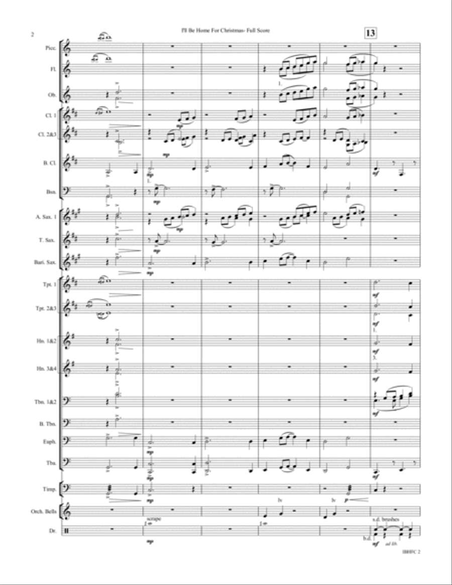 I'll Be Home For Christmas Concert Band scores gallery preview page 2