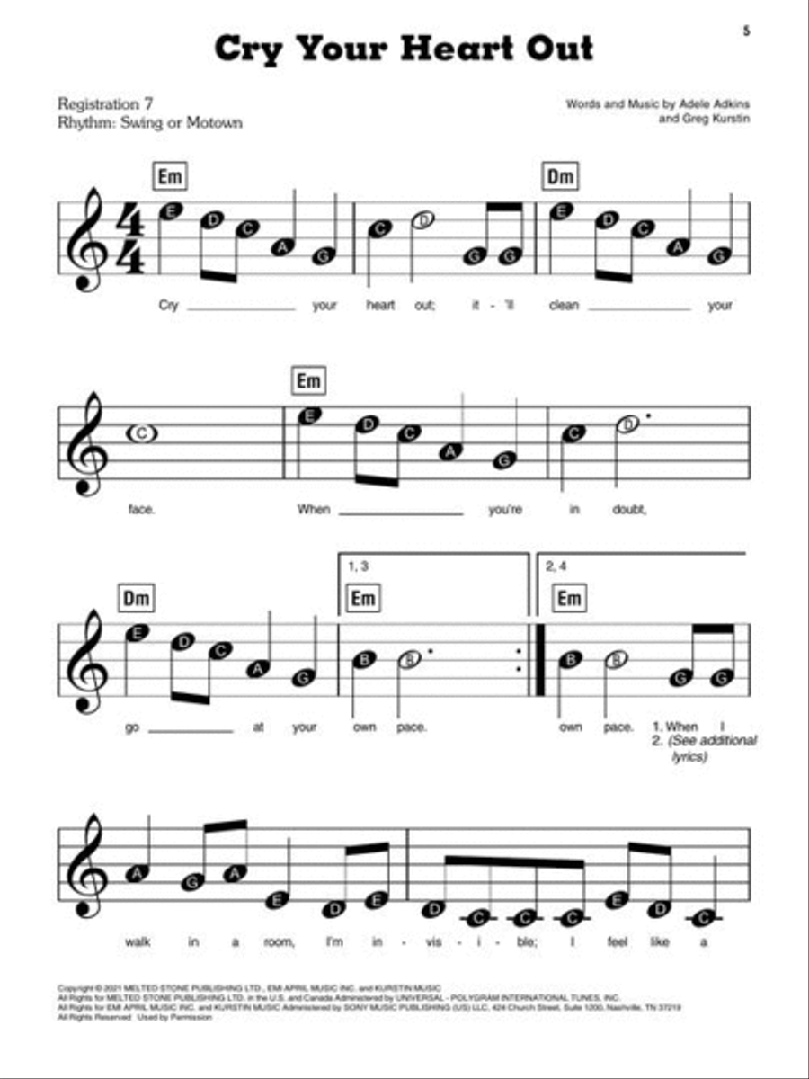 Adele – 30 Electronic Keyboard scores gallery preview page 6