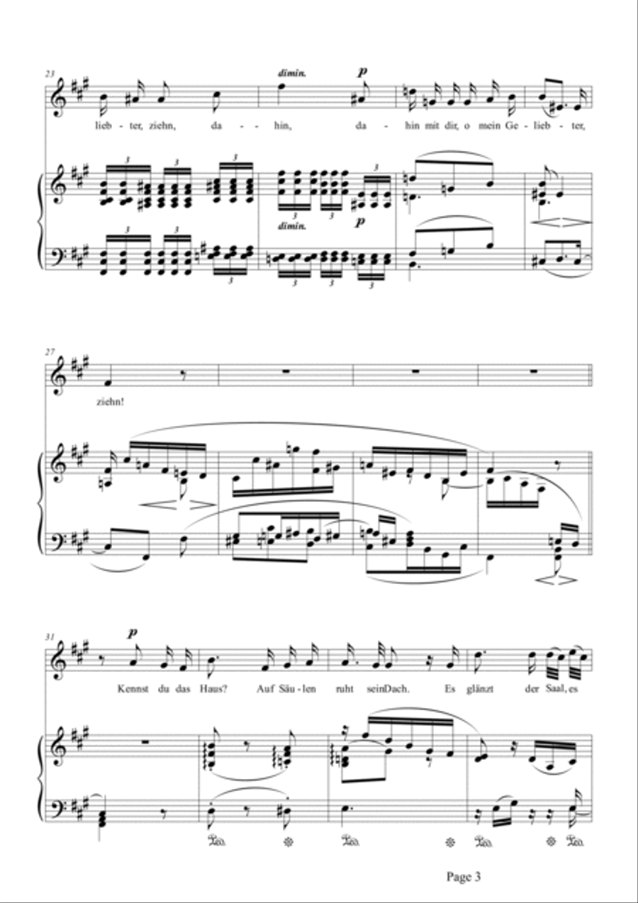 Schumann-Mignon(Kennst du das Land),Op.98a No.1 in f♯ minor Voice scores gallery preview page 4