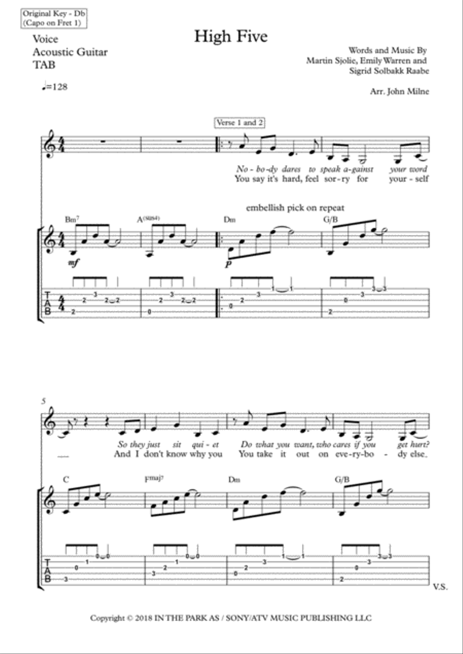 High Five High Five Guitar scores gallery preview page 2