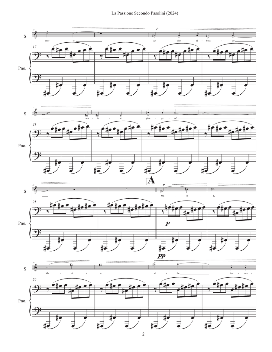 La Passione Secondo Pasolini (2024) Chamber Music scores gallery preview page 2