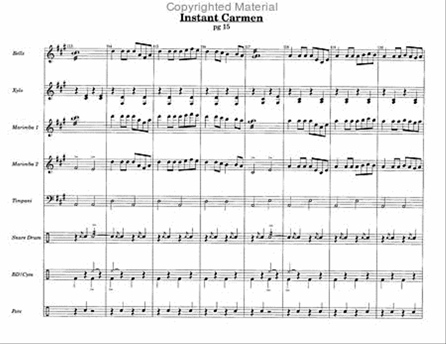 Instant Carmen Percussion Ensemble scores gallery preview page 4