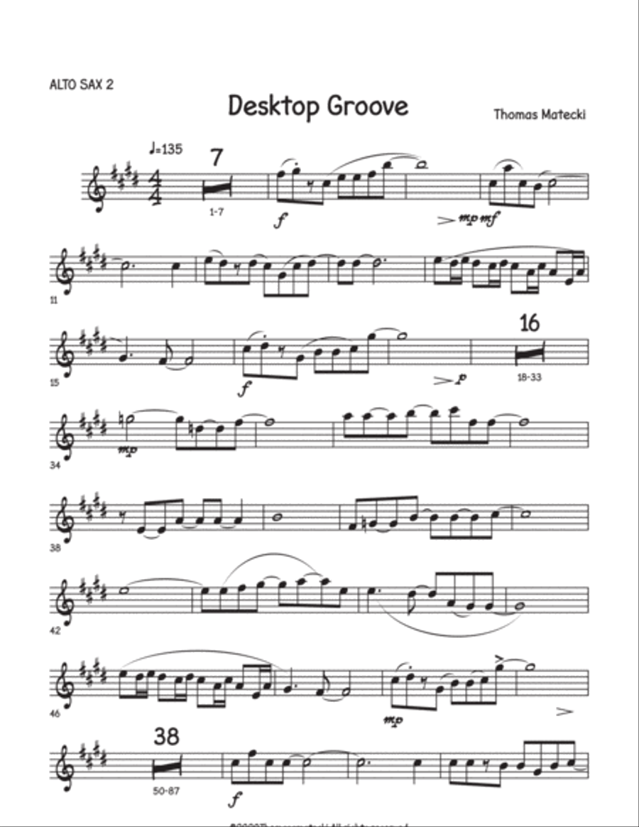 Desktop Grove for big band alto 1 Small Ensemble scores gallery preview page 1