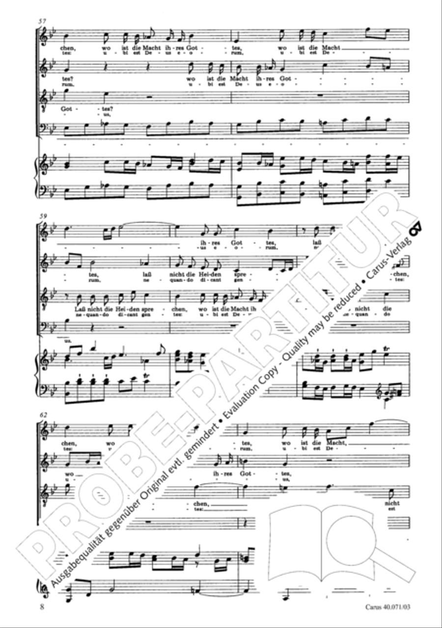 Psalm 115 (Der 115. Psalm) SSAATTBB scores gallery preview page 15