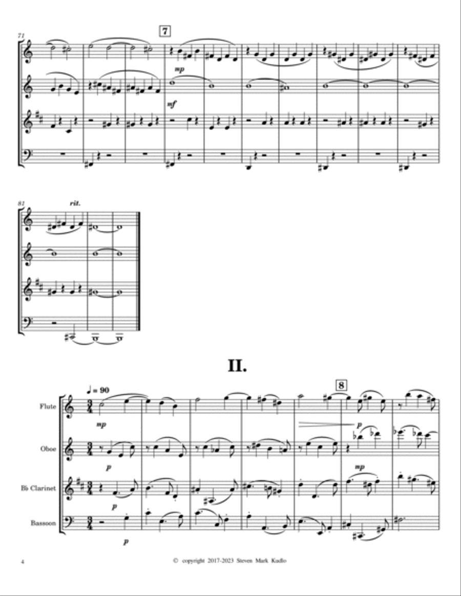 Woodwind Quartet in Contemporary Style No. 1 Woodwind Quartet scores gallery preview page 4