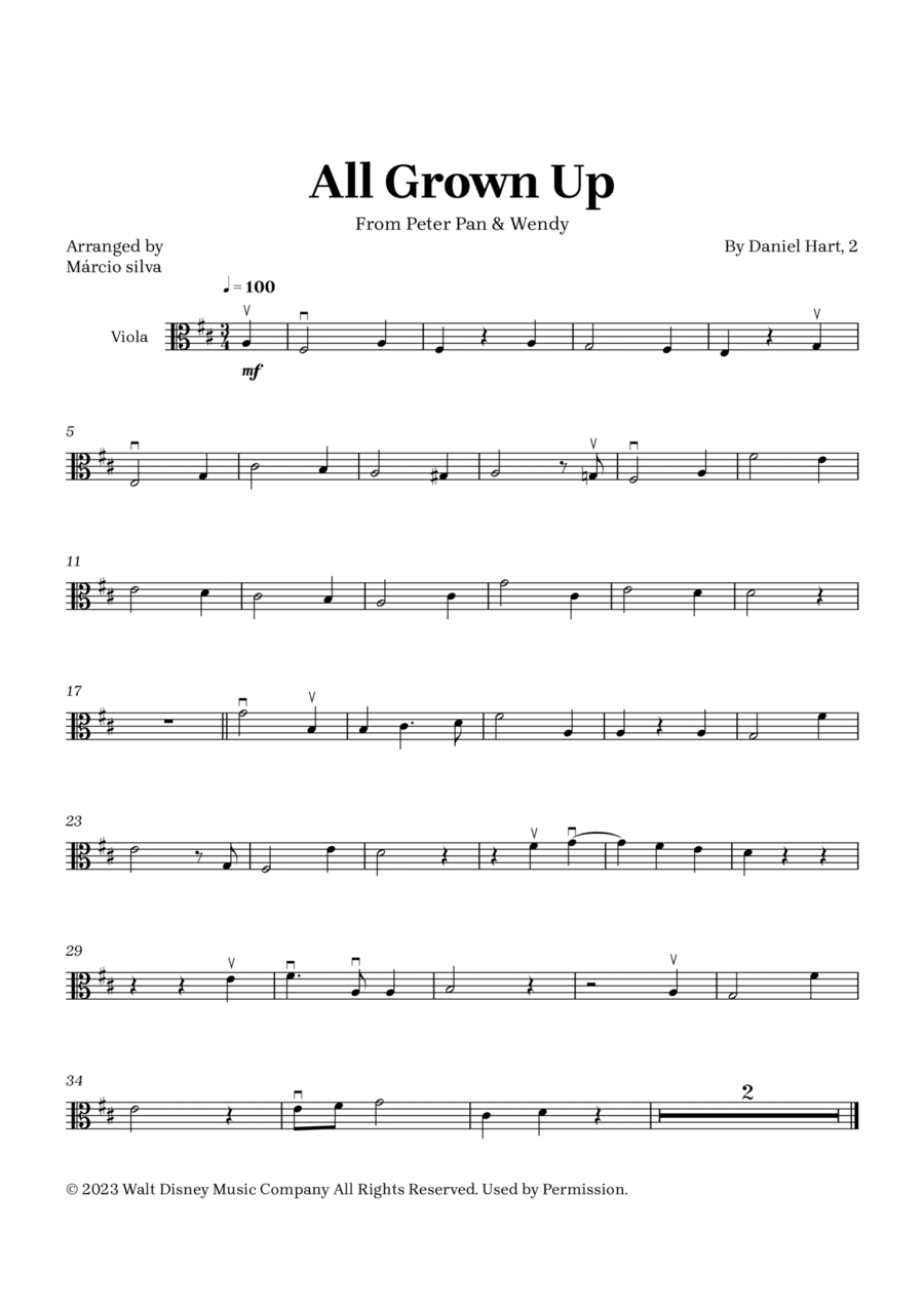 All Grown Up Viola Solo scores gallery preview page 1