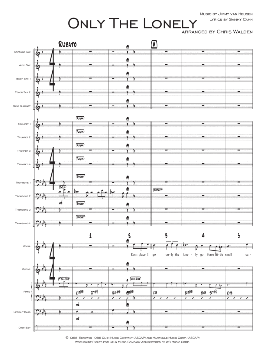 Only The Lonely Jazz Ensemble scores gallery preview page 1