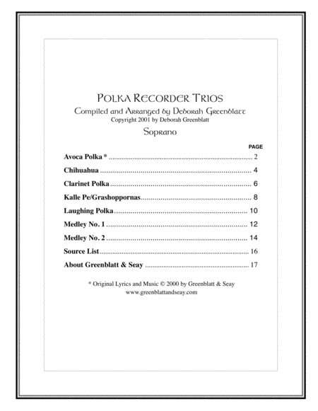 Polka Recorder Trios - Parts