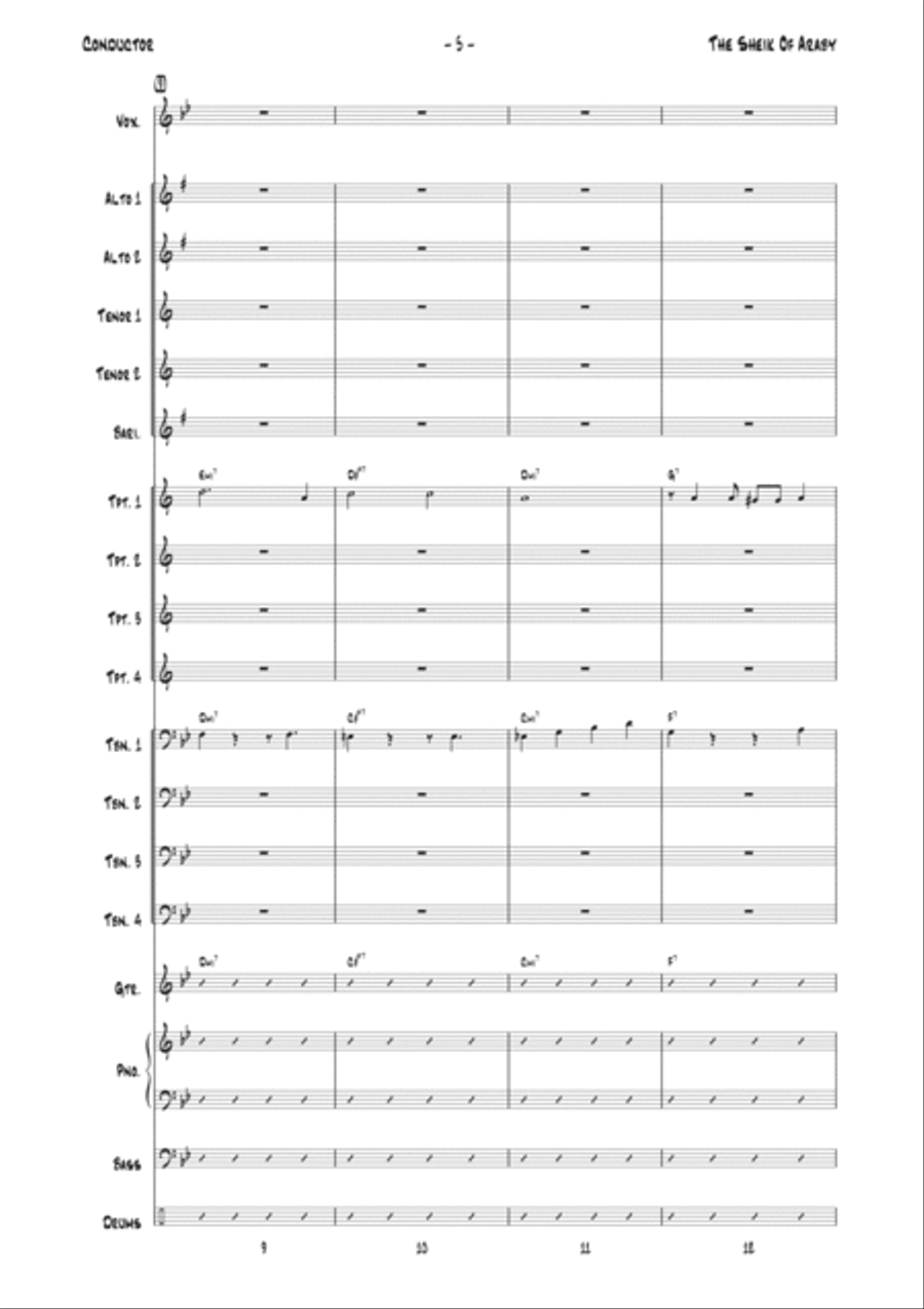 The Sheik Of Araby Jazz Ensemble scores gallery preview page 5