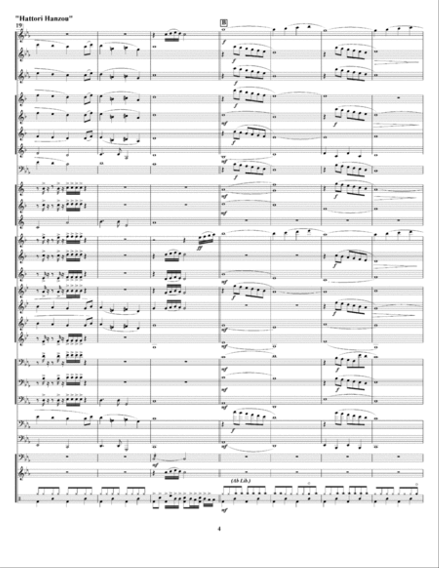 Hattori Hanzou Kageno Gundan Bgm Concert Band scores gallery preview page 6