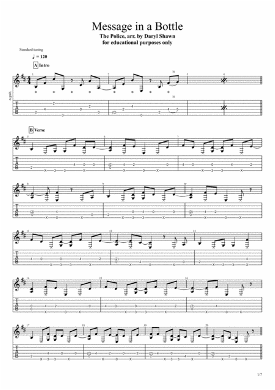 Message In A Bottle Message In A Bottle Small Ensemble scores gallery preview page 1