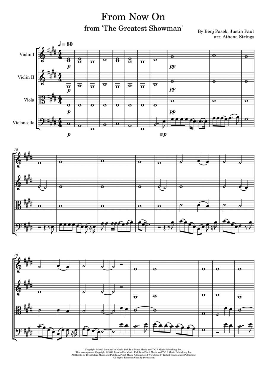 From Now On String Quartet scores gallery preview page 1