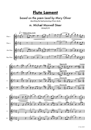 Flute Lament for flute quartet, based on the Mary Oliver poem Lead