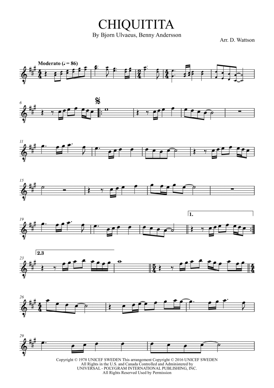 Chiquitita C Instrument scores gallery preview page 1