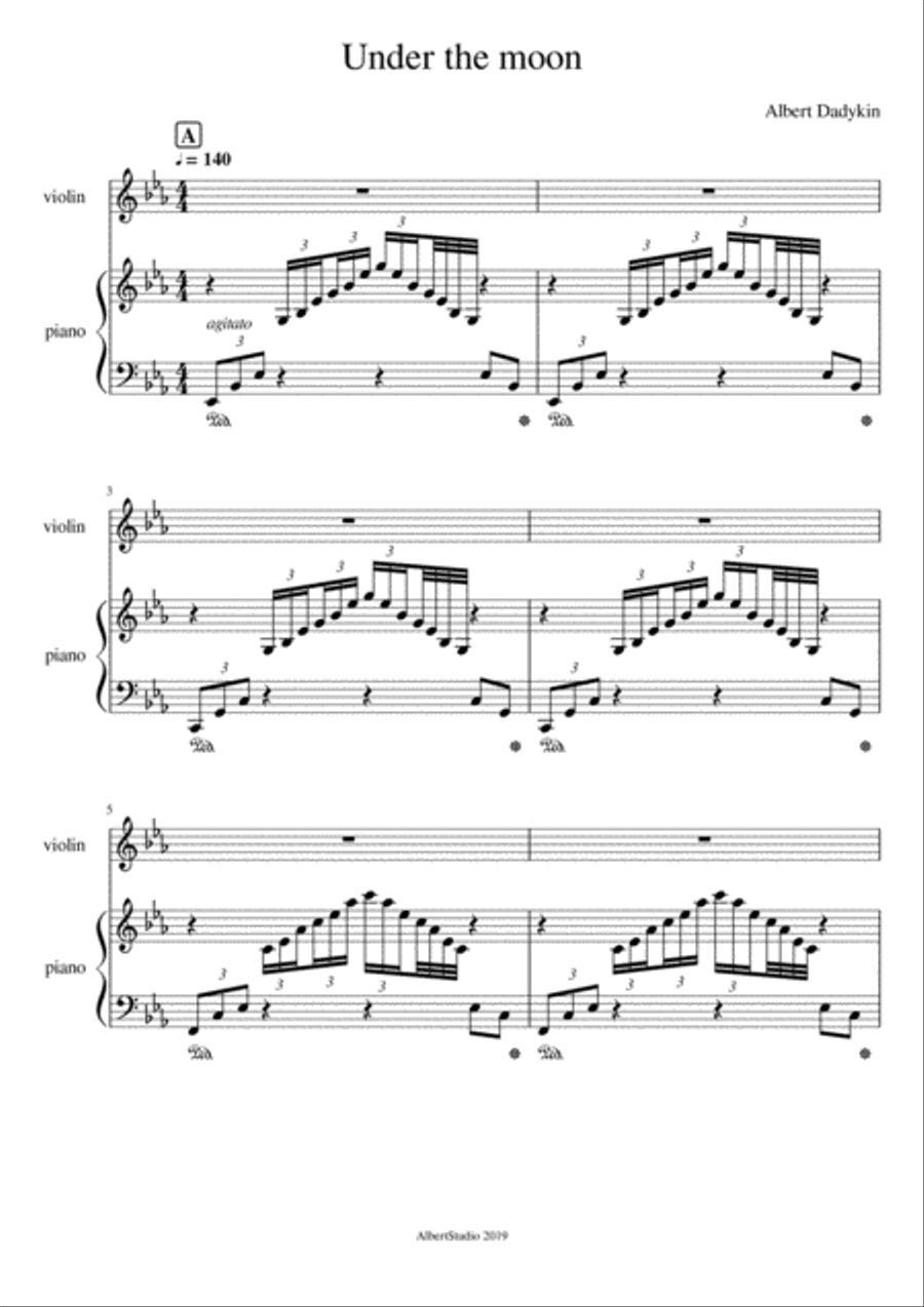 Under the moon Under the moon Violin Solo scores gallery preview page 1
