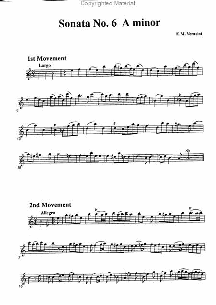 Sonata No. 6 in A minor Alto Recorder scores gallery preview page 2