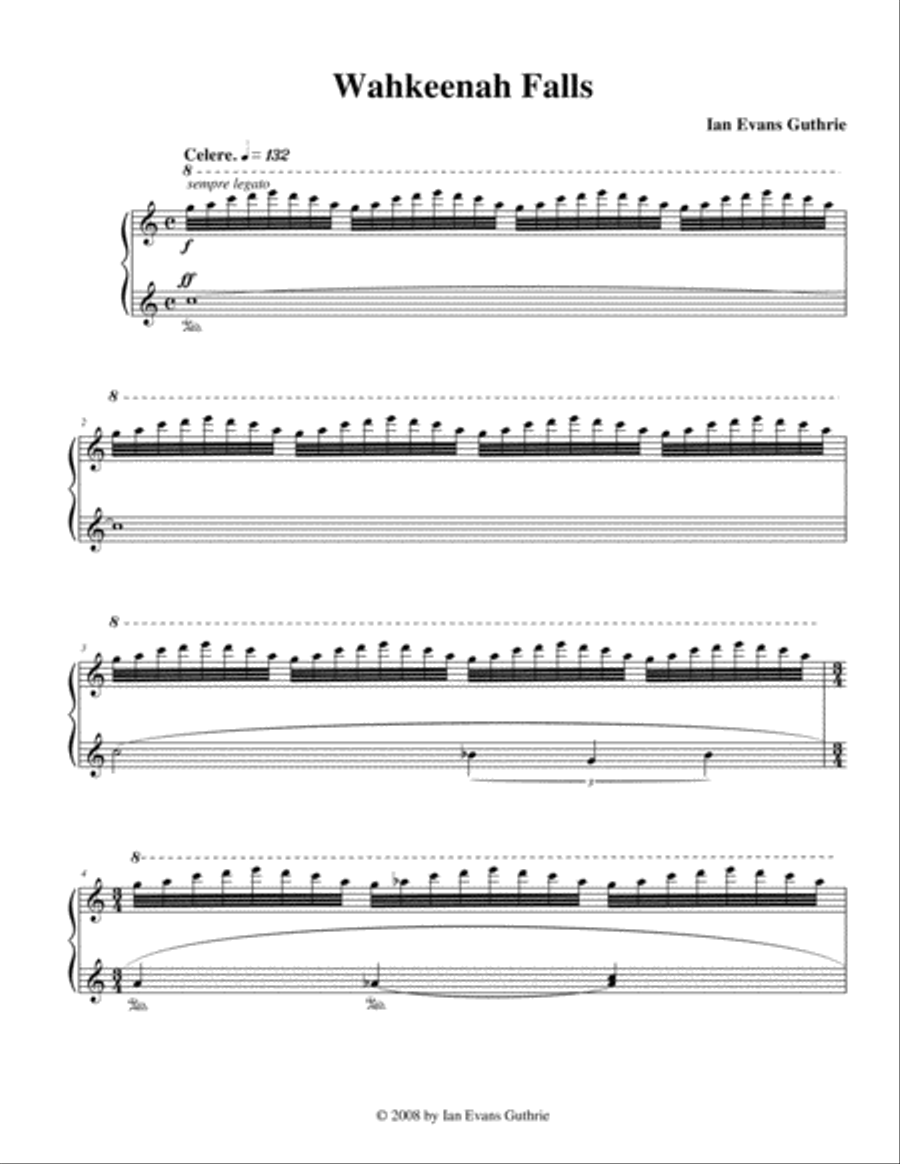 Wahkeena Falls Piano Solo scores gallery preview page 1