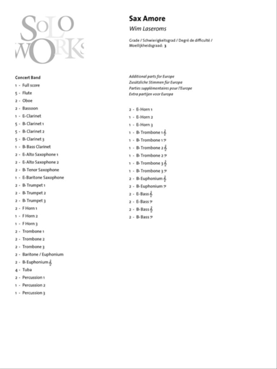 Sax Amore Concert Band scores gallery preview page 2