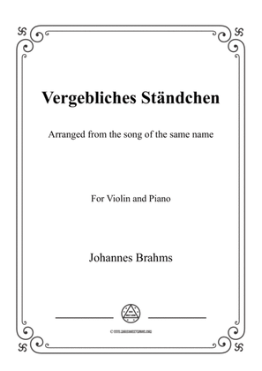 Book cover for Brahms-Vergebliches Ständchen,for Violin and Piano