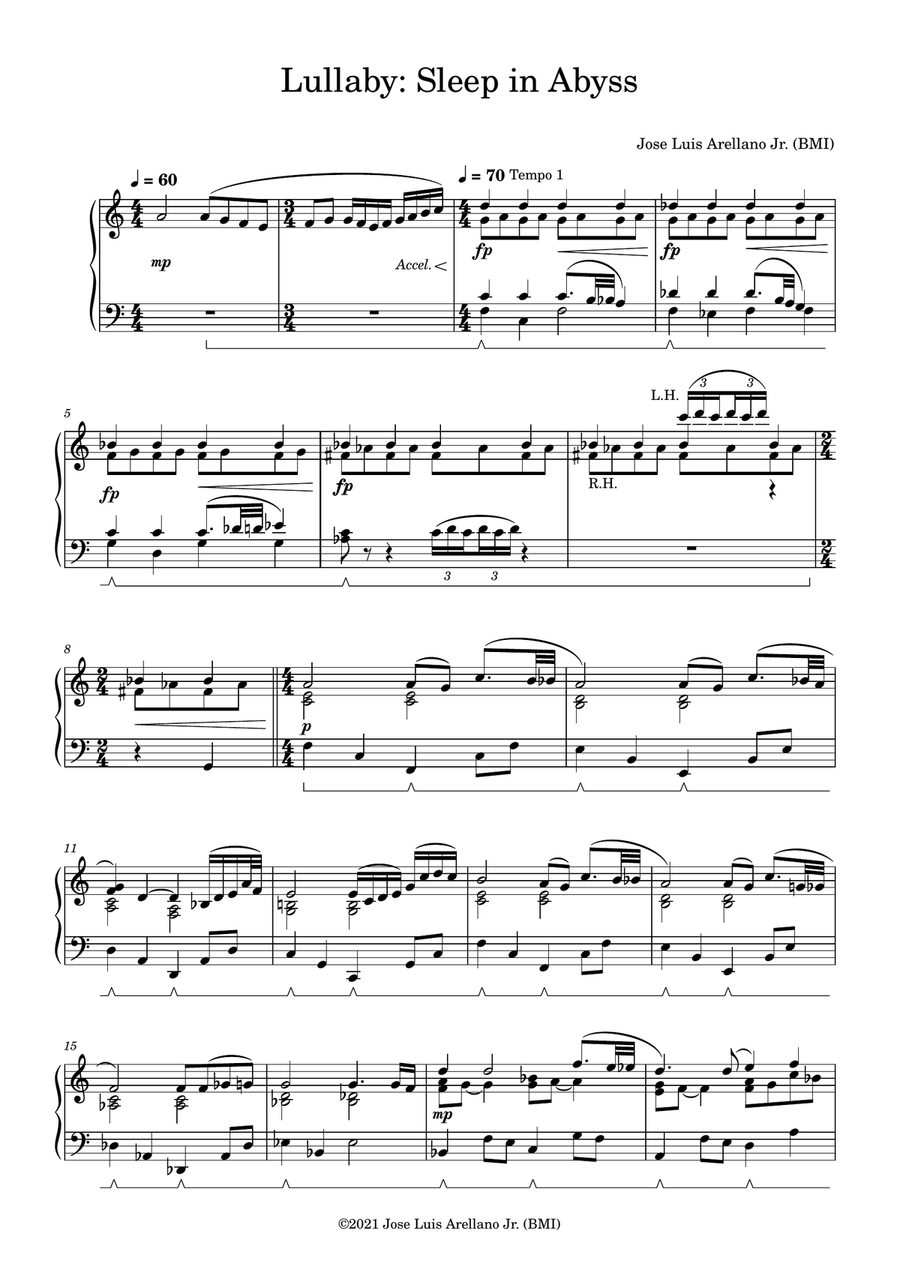 Lullaby: Sleep in Abyss Piano Solo scores gallery preview page 3