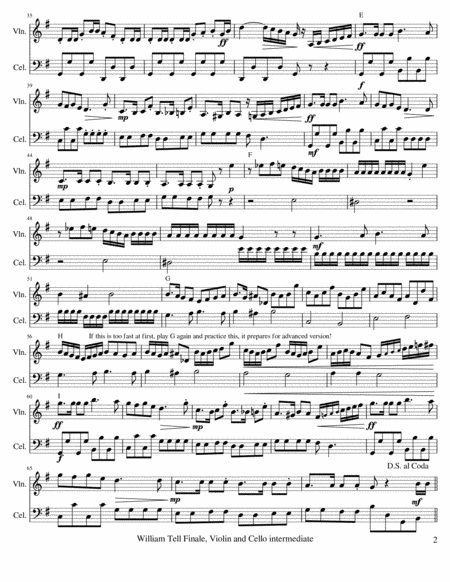William Tell Overture Finale violin & cello intermediate image number null