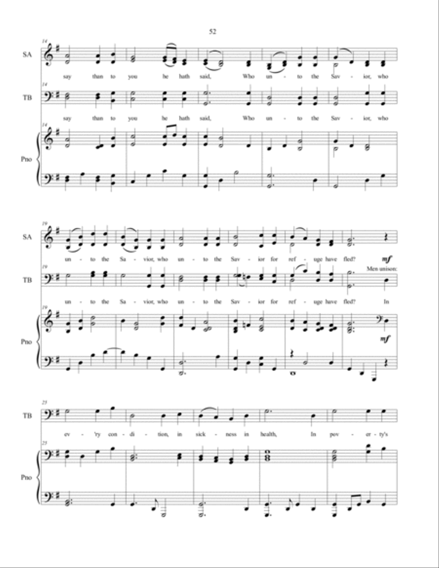 How Firm a Foundation - SATB choir with piano accompaniment 4-Part scores gallery preview page 3