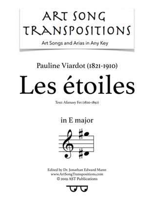 VIARDOT: Les étoiles (transposed to E major)