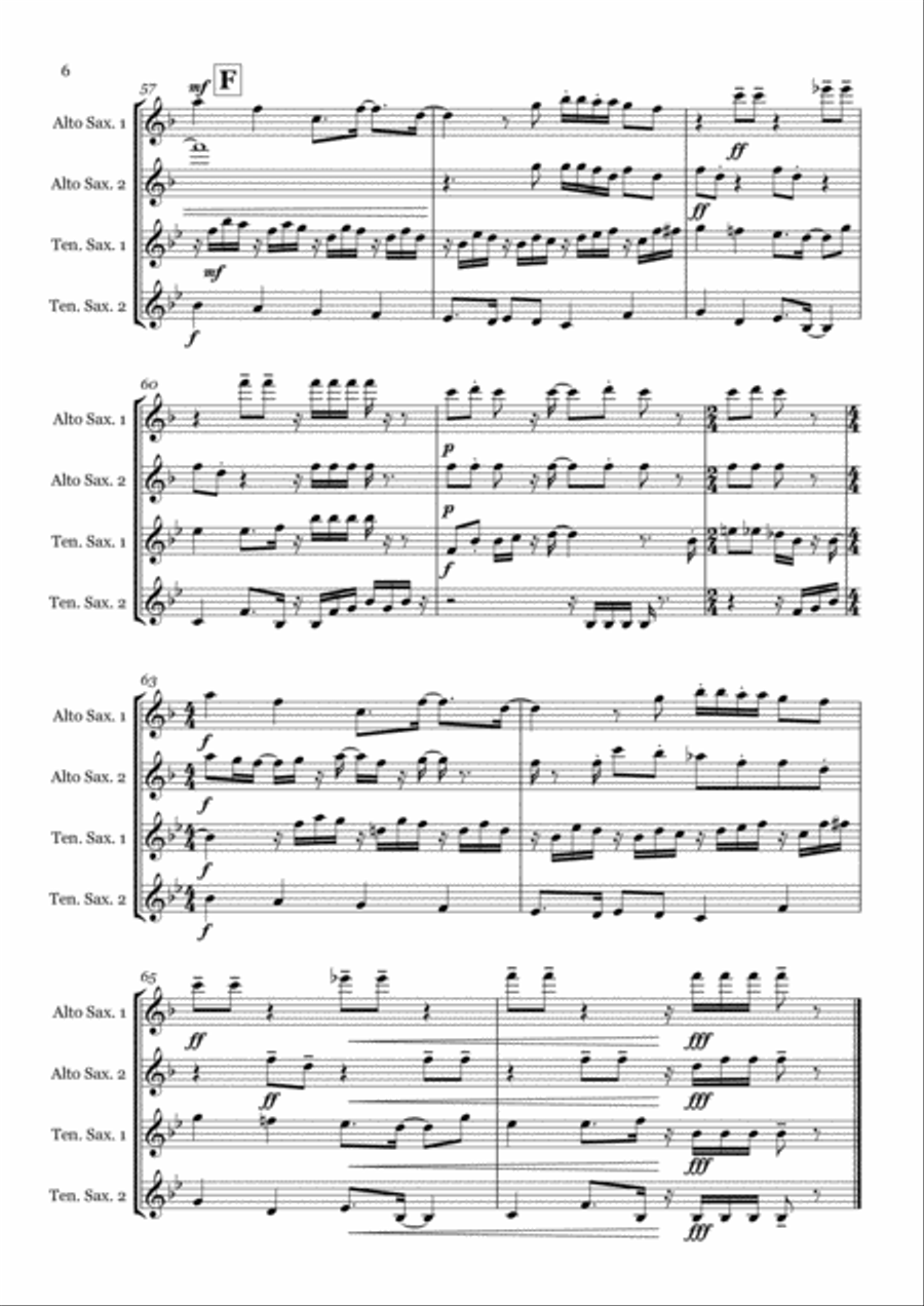 I Want You Back Saxophone Quartet scores gallery preview page 6