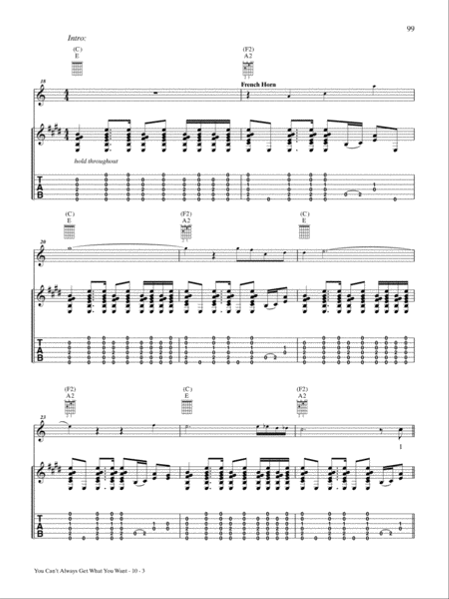 You Can't Always Get What You Want Guitar Tablature scores gallery preview page 3