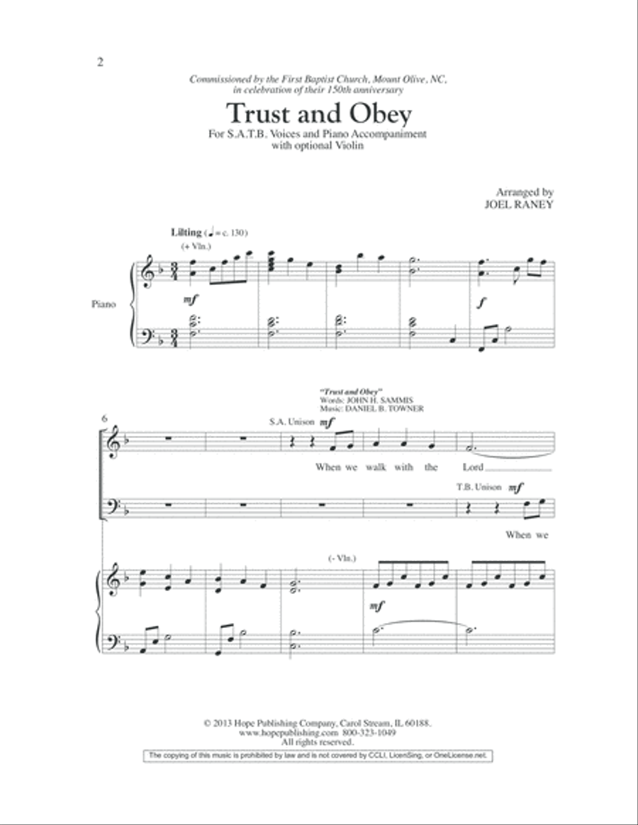 Trust and Obey 4-Part scores gallery preview page 3