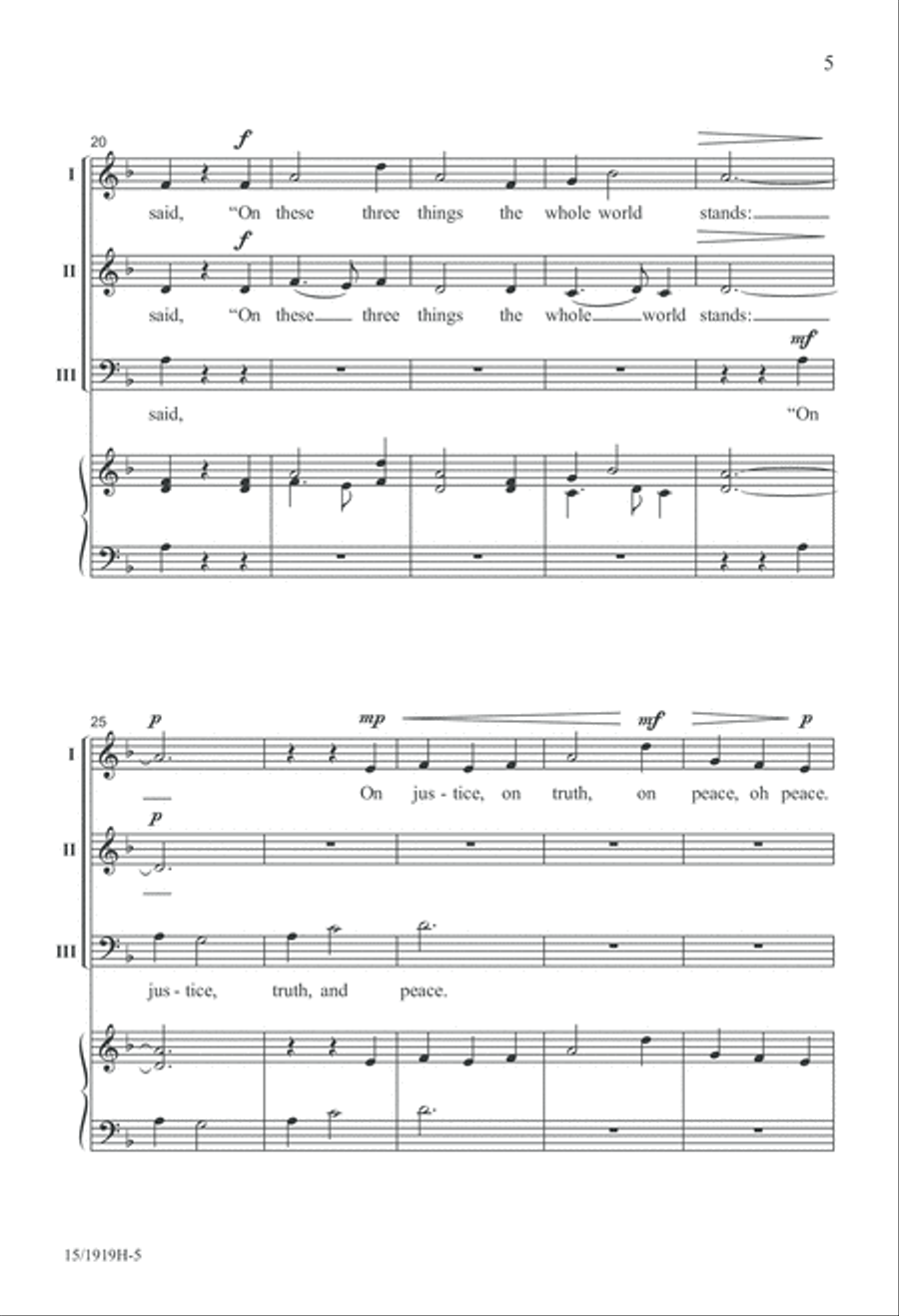 On Justice, Truth, and Peace 3-Part scores gallery preview page 5