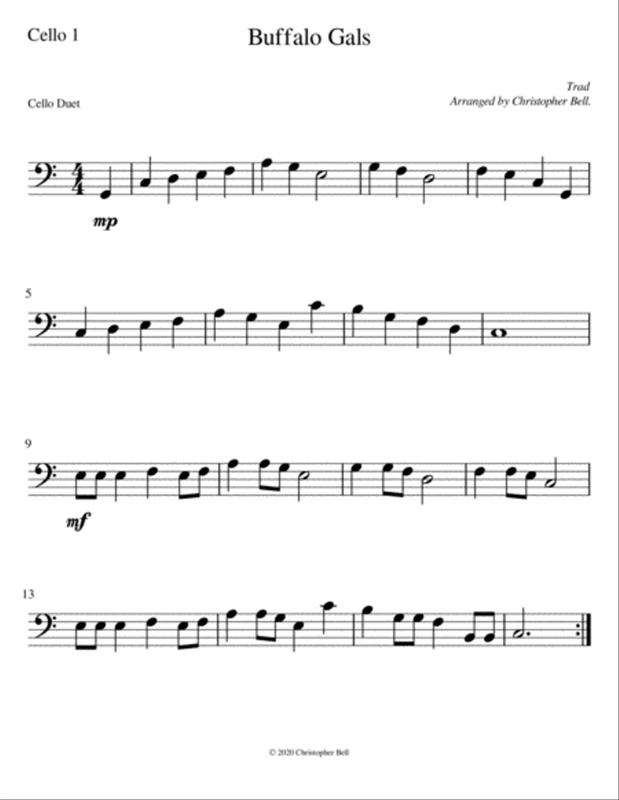 Buffalo Gals Buffalo Gals String Duet scores gallery preview page 2