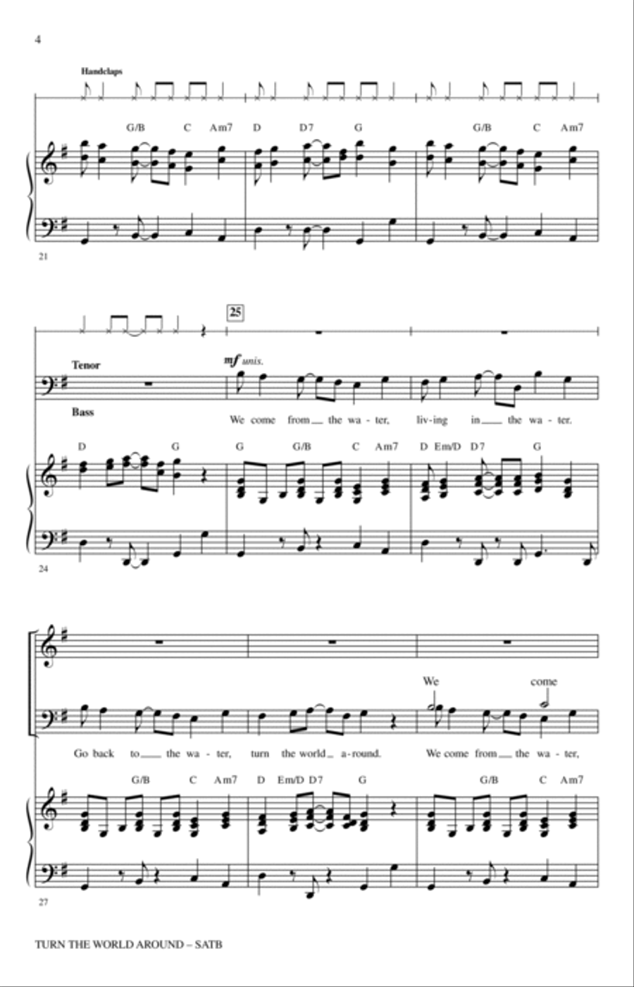 Turn The World Around 4-Part scores gallery preview page 3
