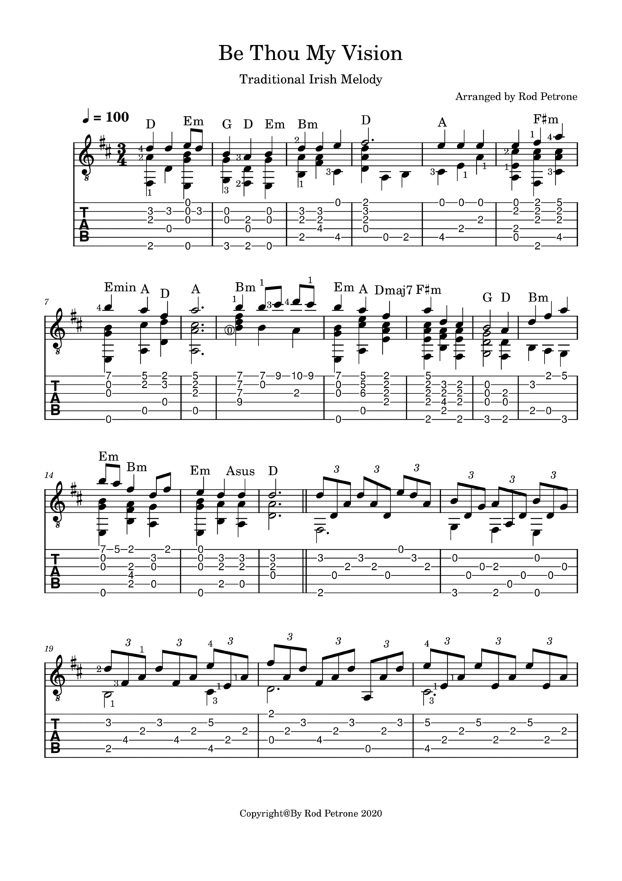 Be Thou My Vision Be Thou My Vision Acoustic Guitar scores gallery preview page 1
