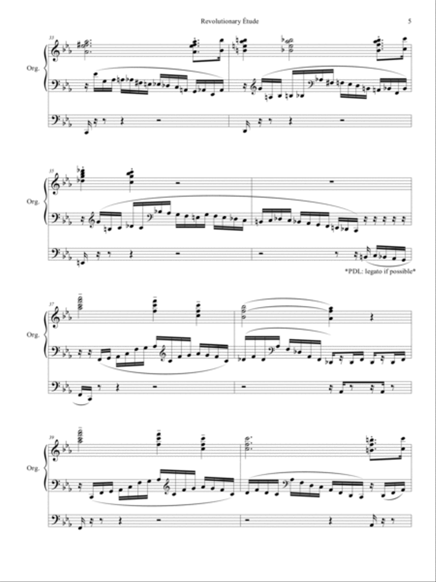 Revolutionary Étude (F. Chopin) Arranged for Organ Organ Solo scores gallery preview page 6
