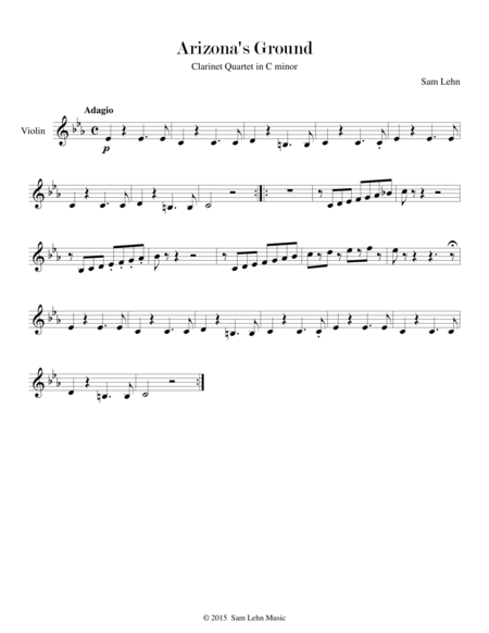Arizona's Ground - Violin part (Clarinet Quartet in C minor)