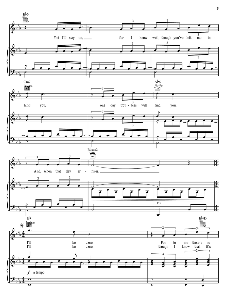 I'll Be There (from The Pirate Queen) Piano, Vocal, Guitar scores gallery preview page 3