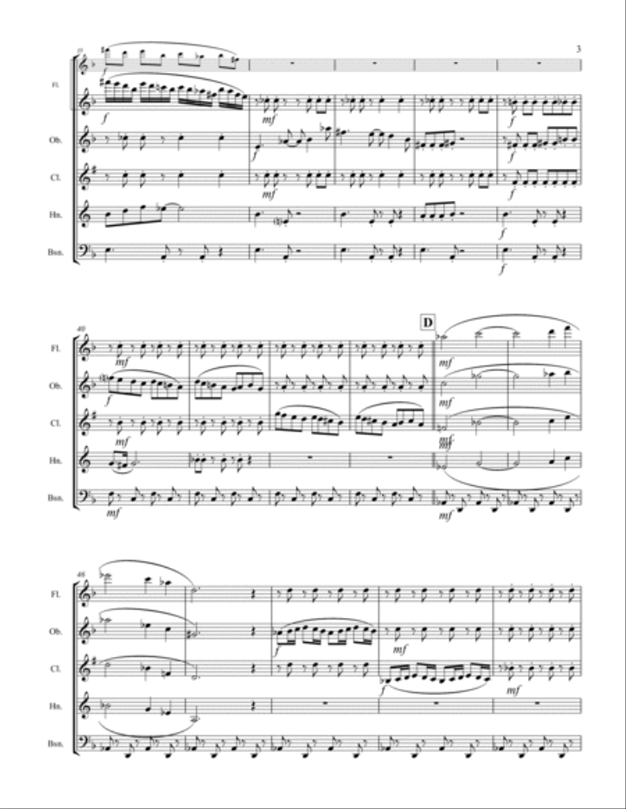 Theme From The Simpsons TM from the Twentieth Century Fox Television Series THE SIMPSONS Woodwind Quintet scores gallery preview page 4