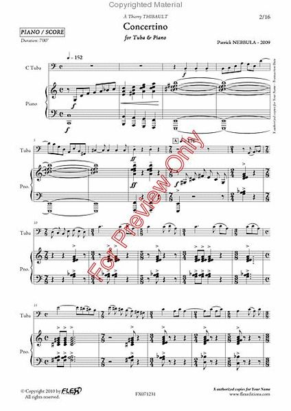 Concertino For Tuba & Piano image number null
