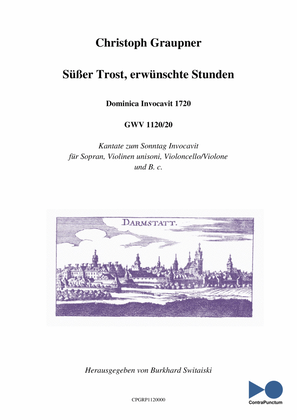 Book cover for Graupner Christoph Cantata Süßer Trost erwünschte Stunde GWV 1120/20
