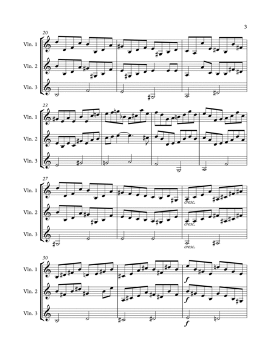 Ambuscade for three violins String Trio scores gallery preview page 3