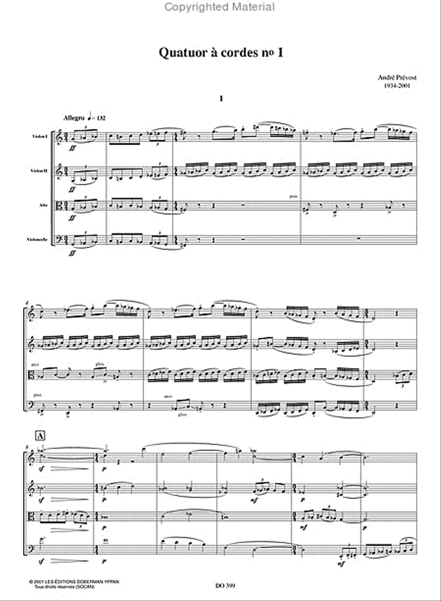 Quatuor à cordes no. 1 String Quartet scores gallery preview page 2