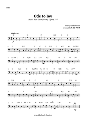 Book cover for Ode to Joy for Tuba Solo by Beethoven Opus 125